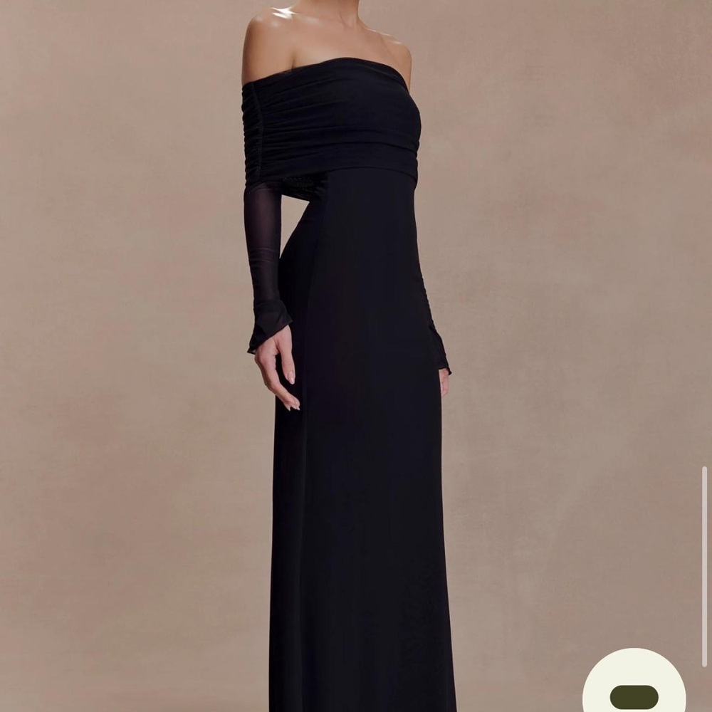 Meshki Black Strapless Gown